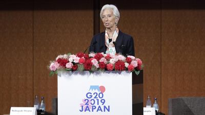 Christine Lagarde, managing director of the International Monetary Fund says the road ahead for economic recovery remains "precarious and subject to several downside risks". Bloomberg