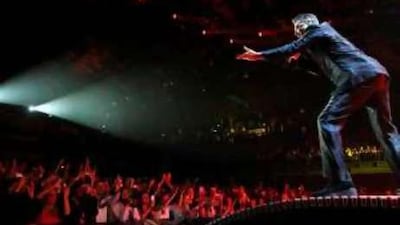 George Michael plays the first of three nights in Dublin during the first leg of his 25 Live your in 2006. The 80-show tour was seen by 1.3 million fans.