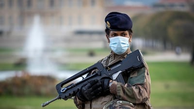 Soldiers are now a common sight in French streets. Getty
