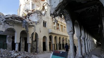 A file photo, taken on February 28, 2018, shows historic buildings ruined during a three-year conflict in Benghazi, Libya. Esam Omran Al-Fetori / Reuters