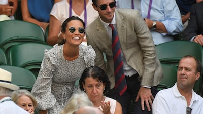 Pippa Middleton with her husband James Matthews in the stands on centre court Reuters