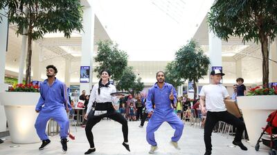 The "flash mob" performance is part of the Dubai Food Festival celebrations at the Majid Al Futtaim malls. Courtesy Majid Al Futtaim Malls