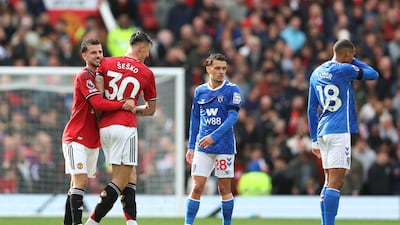 Manchester United's Benjamin Sesko and Mason Mount both scored on Saturday. Reuters