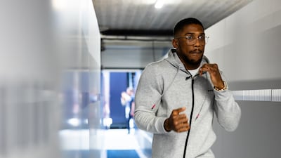Anthony Joshua at the Red Bull garage in Zandvoort. Getty