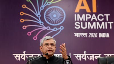 India’s Technology Minister Ashwini Vaishnaw at Bharat Mandapam, a venue for the AI Impact Summit in New Delhi, where the government outlined plans to boost artificial intelligence investment. Reuters