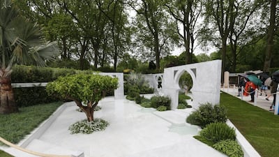 Kamelia Bin Zaal’s The Beauty of Islam garden, which won a silver-gilt medal at the Chelsea Flower Show in London. Stephen Lock for The National Stephen Lock for The National