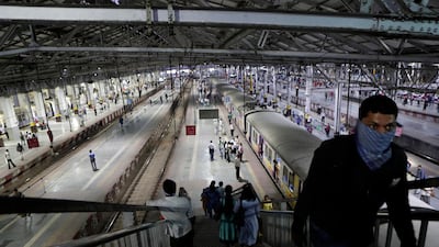 A passenger leaves a platform at the usually crowded Chhatrapati Shivaji Maharaj Terminus train station in Mumbai. AP Photo