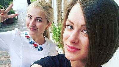 “She was a very positive person and is missed by everyone,” Ms Yana Rud, left, says of Anna Serhieieva, right. Courtesy Yana Rud