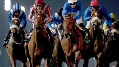 One of Silvestre de Sousa's two wins, in white cap, came aboard Masteroftherolls. Mike Young / The National