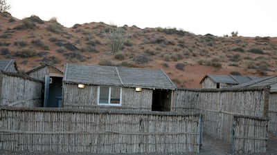 A tourist camp in the Falaj Al Moalla desert area in Umm Al Quwain. Pawan Singh / The National