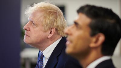 Rishi Sunak, right, served as Boris Johnson's chancellor. Getty Images