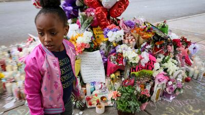 A memorial for victims of a terrorist attack in Buffalo New York, US, on May 18, 2022. Reuters