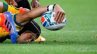 Christian Lealiifano of Australia in action during the Rugby World Cup match between Australia and Fiji in Sapporo, Japan.The Rugby World Cup is being held in Japan and will run from 20 September to 02 November 2019. EPA