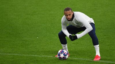 Paris Saint-Germain's Brazilian forward Neymar stretches. AFP