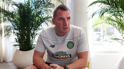 Celtic manager Brendan Rodgers at the Royal Meridien Beach Resort in Dubai. Pawan Singh / The National