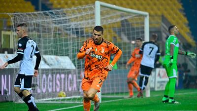 Juventus forward Cristiano Ronaldo after scoring his second goal. AFP