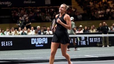 Aryna Sabalenka put up a good fight against Nick Kyrgios in Dubai. Getty Images