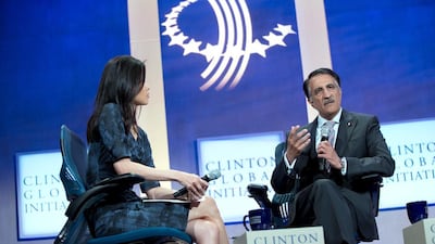 Abdullah bin Mohammed Al Thani, the chairman of Ooredoo Group, says his company has been bringing internet-connected consumer electronics to poor, underserved individuals. Taylor Davidson / Clinton Global Initiative