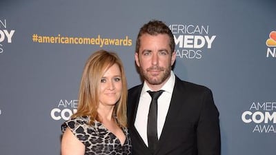 Actress Samantha Bee, left, and Jason Jones. Michael Loccisano / Getty Images / AFP