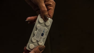 'This medicine is available with the support of the European Union with the collaboration of the World Health Organisation,' says a label on medication donated to Ms Comair's clinic for distribution to the public during nationwide shortage.
