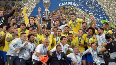 Celebrations went on for a long time in Rio as the Brazil players enjoyed their moment of victory. AFP
