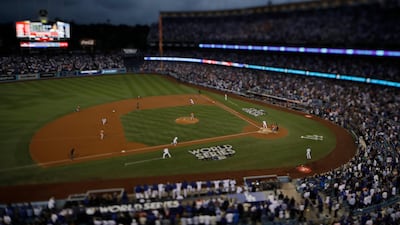 The Los Angeles Dodgers are in action against the Houston Astros during Game 7 of the World Series, with the series locked at 3-3. Matt Slocum / AP Photo