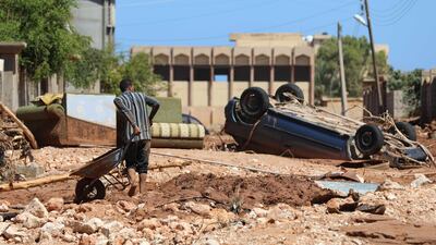 A rubble-strewn street in Libya's eastern city of Soussa. AFP