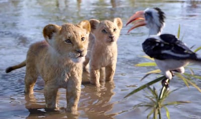 Simba, Nala and Zazu from 'The Lion King' (2019). Courtesy Walt Disney Studios