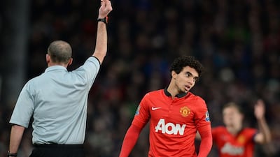 Fabio da Silva was on the pitch less than five minutes after coming on as a second-half substitute before he was shown a red card for a lunge on Swansea’s Jose Canas, a turning point in the match. Andrew Yates / AFP