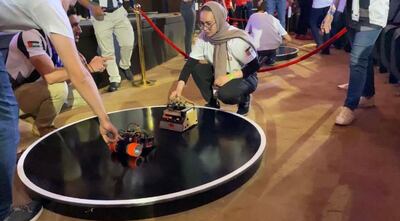 Aya Abu Zaid takes part in a robotics competition at her university. Photo: Aya Abu Zaid