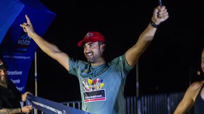 Norriss crosses a finish line in Australia