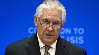 US secretary of state Rex Tillerson, pictured here on March 22, 2017, said Syria was able to execute the chemical attack because Moscow had failed to carry out a 2013 agreement to secure and destroy chemical weapons in Syria. Cliff Owen, File / AP Photo