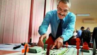 Staff at Al Ghazali Model School demonstrate the importance of taking care on the streets.