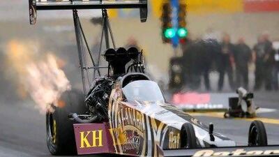 Emirati driver Khalid Al Balooshi and his Qatari Al-Anabi Racing team won his first Top Fuel class race in NHRA in October.