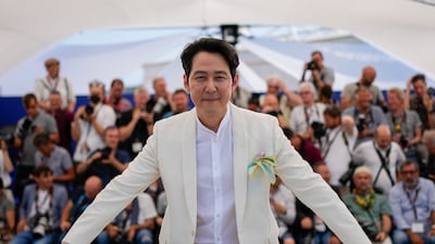 Actor Lee Jung-jae, star of 'Squid Game', at a Cannes photo call for the film 'Hunt'. AP