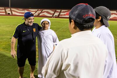 The Argentine legend speaks with fans after holding the training session. Christopher Pike / The National