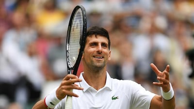 Novak Djokovic is three wins away from successfully defending his Wimbledon title. Getty Images