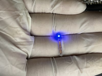 Researchers at New York University Abu Dhabi have developed an ingestible device that emits light and could ultimately be used to stimulate nerve cells in the gut. Photo: NYU Abu Dhabi