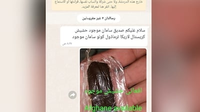 Dubai police have arrested 100 dealers who promoted drugs via the WhatsApp chatting app. Courtesy Dubai Police.
