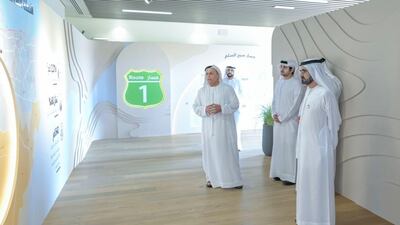 Sheikh Mohammed is shown plans for the area by Mattar Al Tayer, chairman of the city's Roads and Transporty Authority and head of the Dubai 2040 master plan committee.