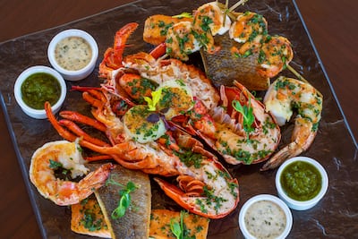 Seafood is the big focus at Beach Deck restaurant. Photo: Ritz-Carlton RAK Al Hamra Beach