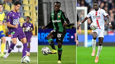 From left: Saudi Arabian players Faisal Al Ghamdi (Beerschot), Saud Abdulhamid (Lens) and Marwan Al Sahafi (Antwerp) have all been playing in Europe.