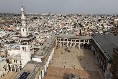 An aerial view of the Umayyad Mosque and surrounding areas in Damascus, Syria. Getty Images
