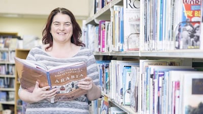 Michelle Deegan, librarian at Latifa School for Girls, says her job is to help children deal with information. Reem Mohammed / The National