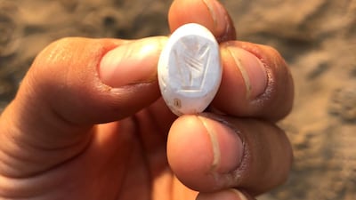 A Sasanian stamp seal of the 6th or 7th century like this was used by merchants to authenticate documents.