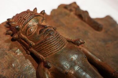 An artefact is displayed during the announcement of the return of the first six objects from World Gallery's Kingdom of Benin display to Nigeria at The Horniman Museum and Gardens, in London, Britain November 28, 2022. Reuters