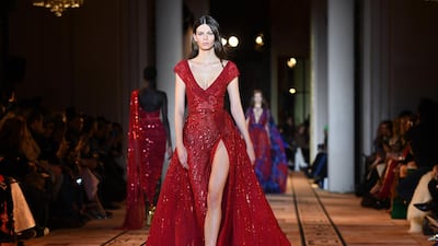 A look by Zuhair Murad during his spring / summer 2020 haute couture show in Paris, on January 22, 2020. AFP