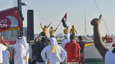 Abu Dhabi Ocean Racing arrive in Abu Dhabi on Saturday at the end of the second leg of the Volvo Ocean Race. Photo Courtesy / Volvo Ocean Race