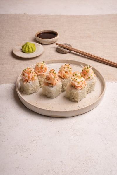 Sushi Art's 971 Campaign offers shrimp tempura and kani rolls for Dh9.71. Photo: Sushi Art