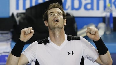 Andy Murray celebrates his win against David Ferrer in the quarter finals of the Australian Open. Made Nagi / EPA